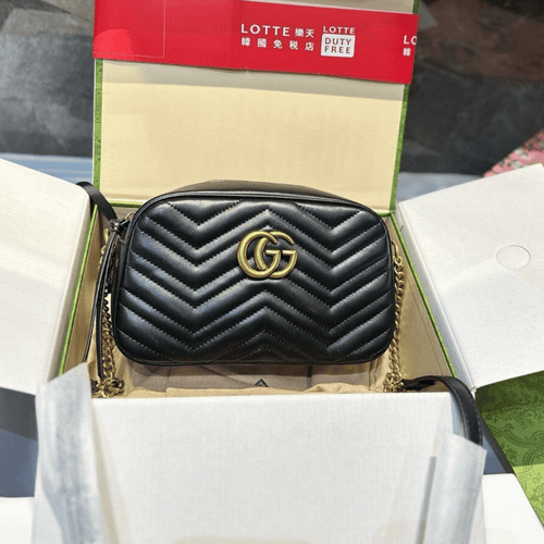 Gucci Gg Marmont Camera Bag Black 9.1 Inches
