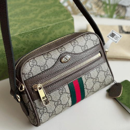 Gucci Ophidia Gg Mini Camera Bag Brown 6.3 Inches