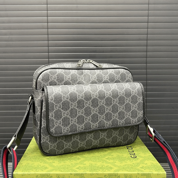 Gucci Ophidia Gg Supreme Messenger Bag Grey 9 Inches