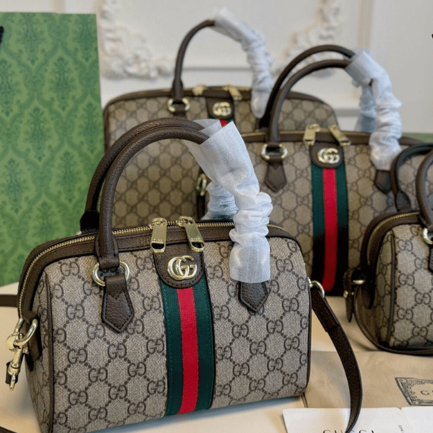 ‎Gucci Ophidia Gg Mini Boston Bag Beige 8.6 Inches 838478 FAE0P 9746