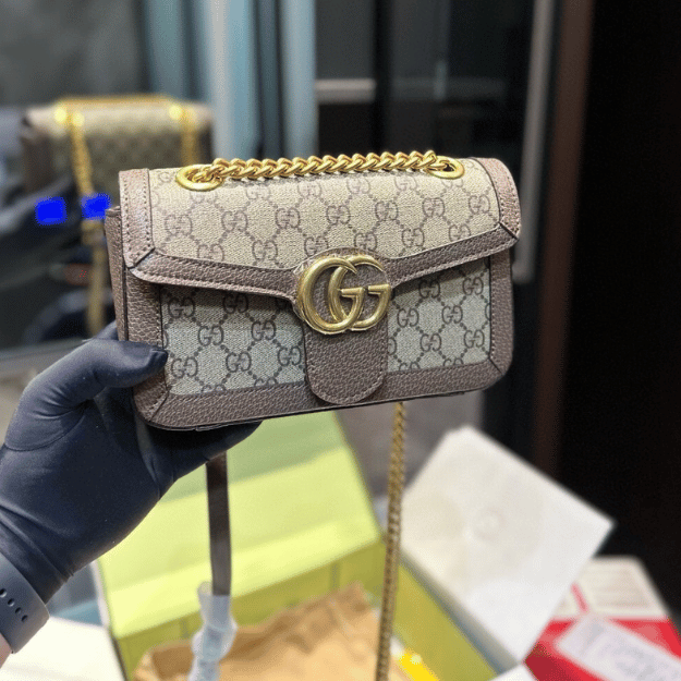 Gucci Ophidia Small Flap Bag Beige 9 Inches