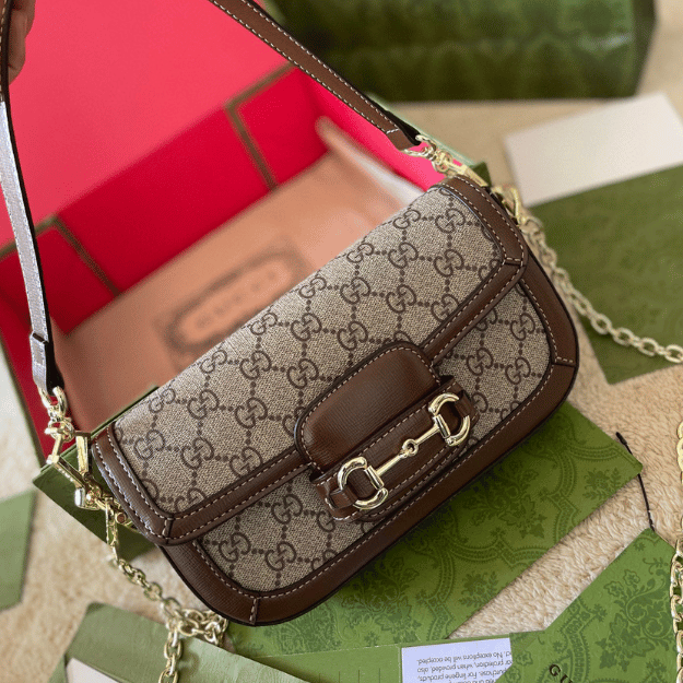 Gucci Horsebit 1955 Small Top Handle Bag Brown 9.1 Inches