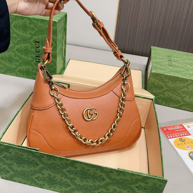 Gucci Ophidia Small Hobo Bag Brown 10.2 Inches