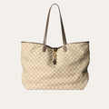 Gucci Jackie Large Tote Bag Sand And Dark Brown 17.7 Inches 867014 FAFV2 9651