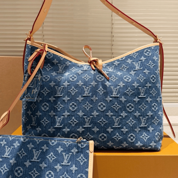 Louis Vuitton Carryall Denim Blue Bag 15.3-Inch