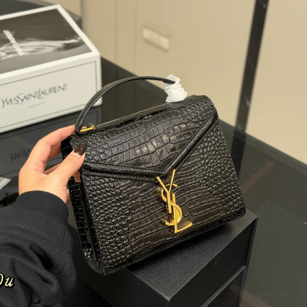 Saint Laurent Cassandra Bag Black 7.9 Inches