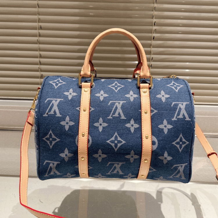Louis Vuitton Keepall 30 Denim Monogram Blue 12 Inches