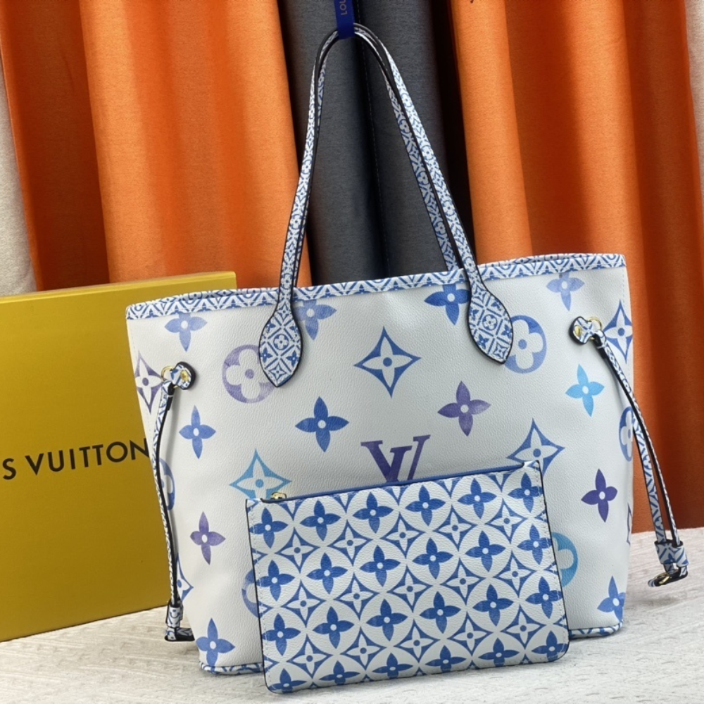 Louis Vuitton Neverfull By The Pool MM Blue 12.2 Inches M22979