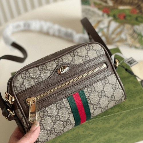 Gucci Ophidia Gg Mini Camera Bag Brown 6.3 Inches