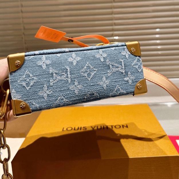 Louis Vuitton Soft Trunk Denim Blue Monogram Shoulder Bag