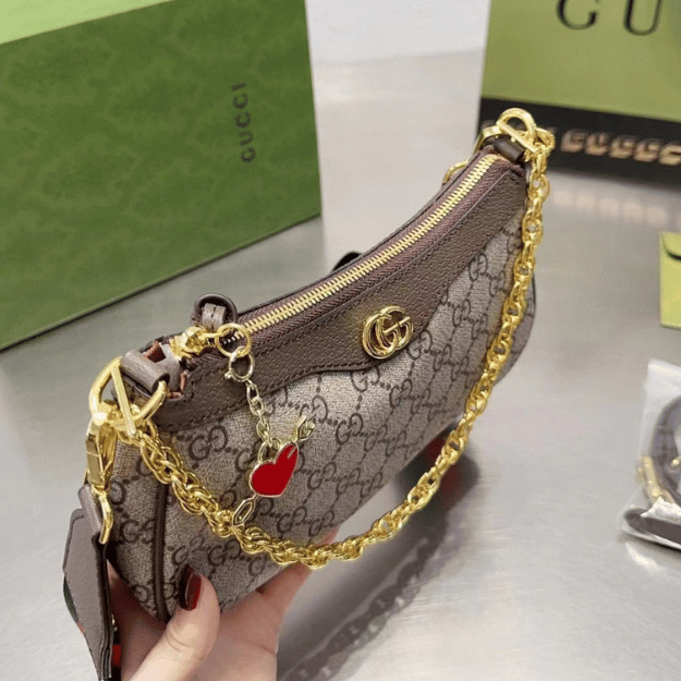 Gucci Ophidia Small Shoulder Bag Beige 9.4 Inches