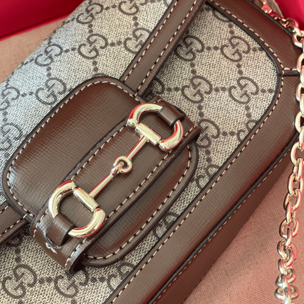 Gucci Horsebit 1955 Small Top Handle Bag Brown 9.1 Inches