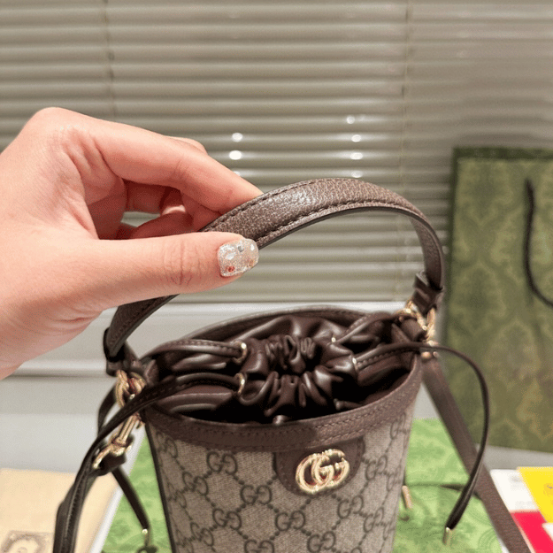 Gucci Ophidia Mini Bucket Bag Gg Canvas 4.7 Inches