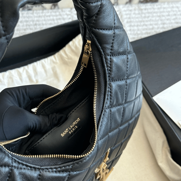 Saint Laurent Icare Hobo Bag Black 10.2 Inches 851689Aaang1000
