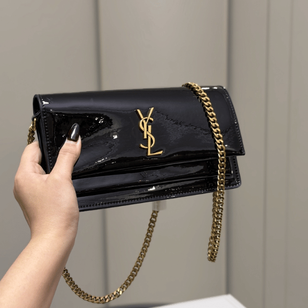 Saint Laurent Envelope Woc Black Bag 8.7 Inches