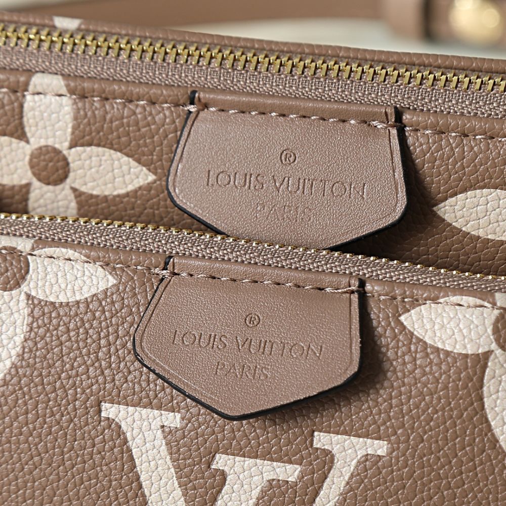 Louis Vuitton Multi Pochette Accessoires Monogram Empreinte Greige 9.8 Inches