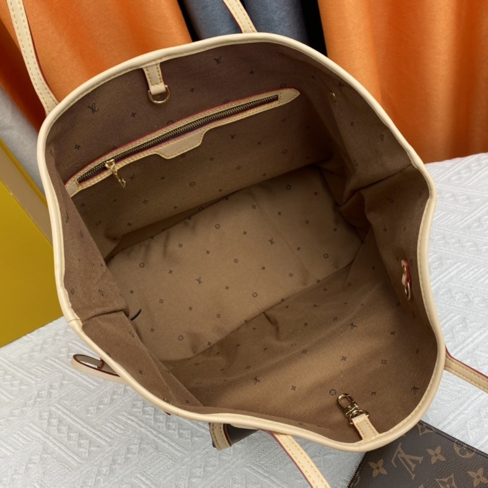 Louis Vuitton Neverfull MM Monogram Empreinte With Pouch Pocket Brown 12.2 Inches M20921