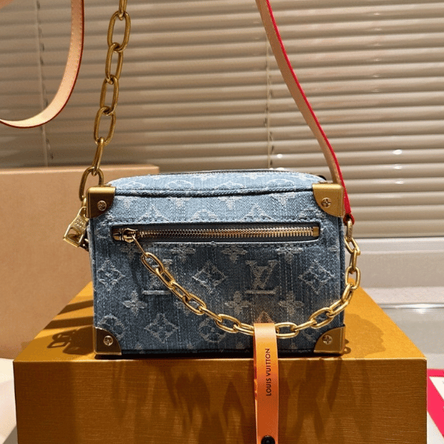 Louis Vuitton Soft Trunk Denim Blue Monogram Shoulder Bag