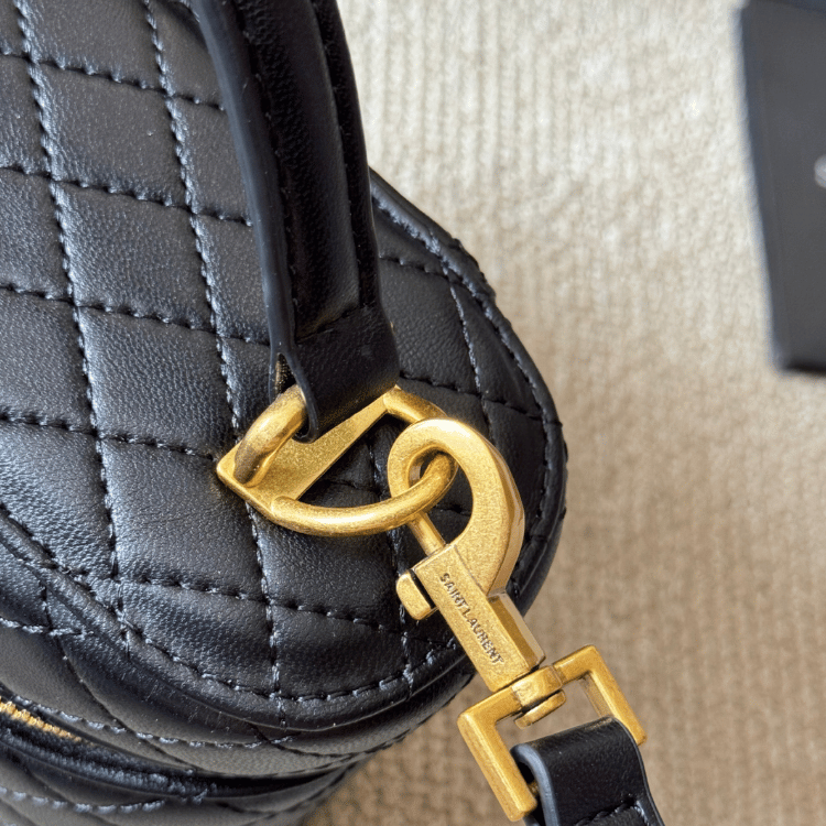 Saint Laurent Quilted Mini Vanity Bag Black 7.1 Inches 7667311El071000