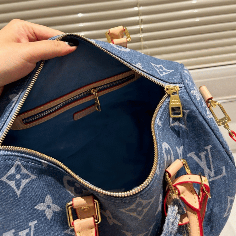 Louis Vuitton Keepall 30 Denim Monogram Blue 12 Inches