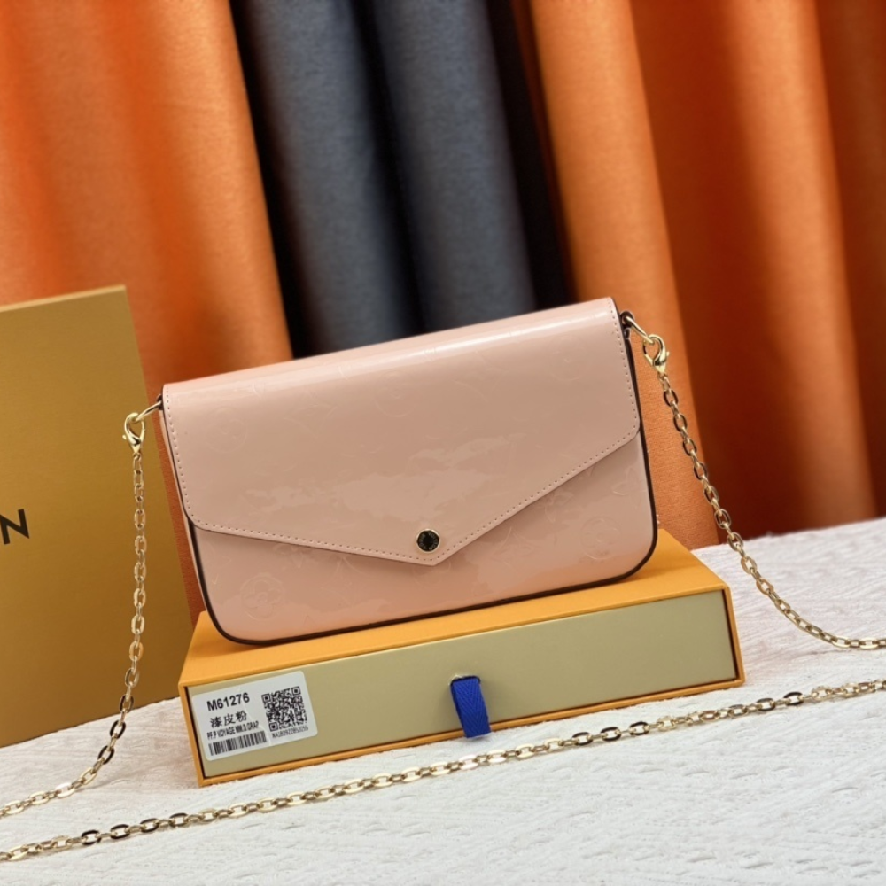 Louis Vuitton Pochette Félicie Monogram Empreinte Rose Ballerine 8.3 Inches M82608