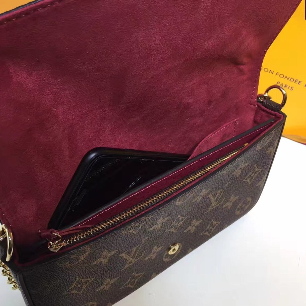 Louis Vuitton Pochette Félicie Monogram Bordeaux 8.3 Inches M81896
