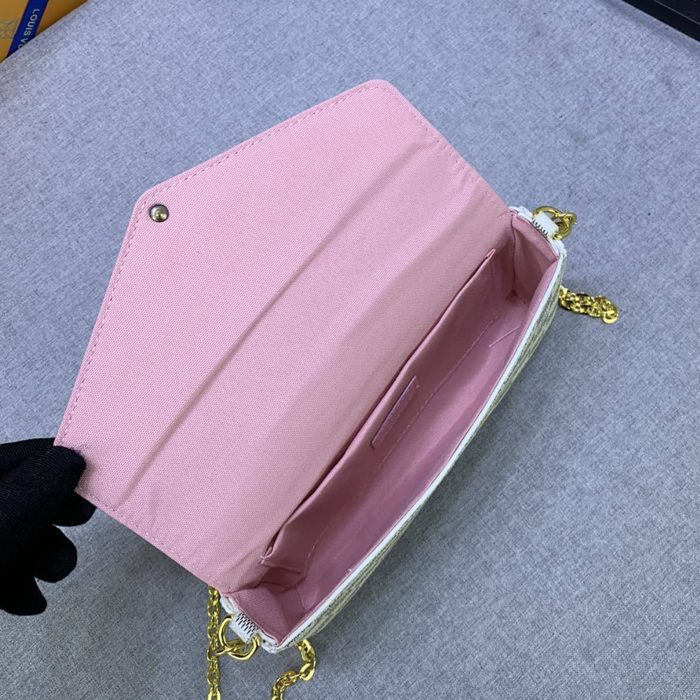 Louis Vuitton Pochette Félicie Damier Azur Pink 8.3 Inches N40491