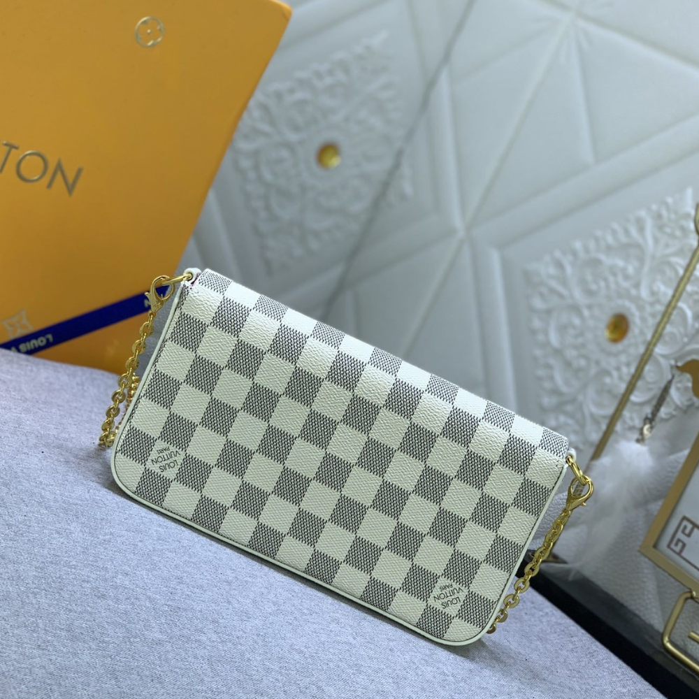 Louis Vuitton Pochette Félicie Damier Azur Pink 8.3 Inches N40491