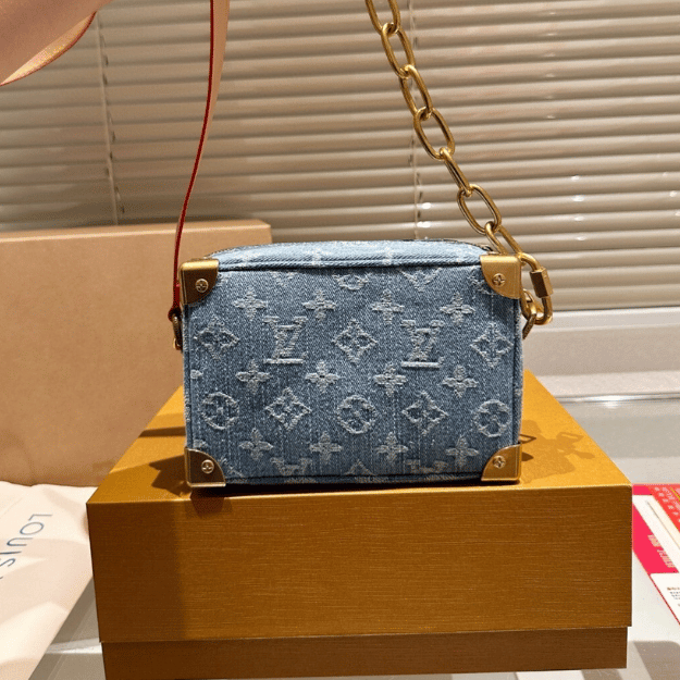 Louis Vuitton Soft Trunk Denim Blue Monogram Shoulder Bag