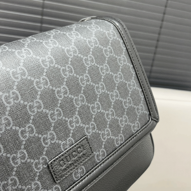 Gucci Gg Embossed Messenger Bag Black 9 Inches