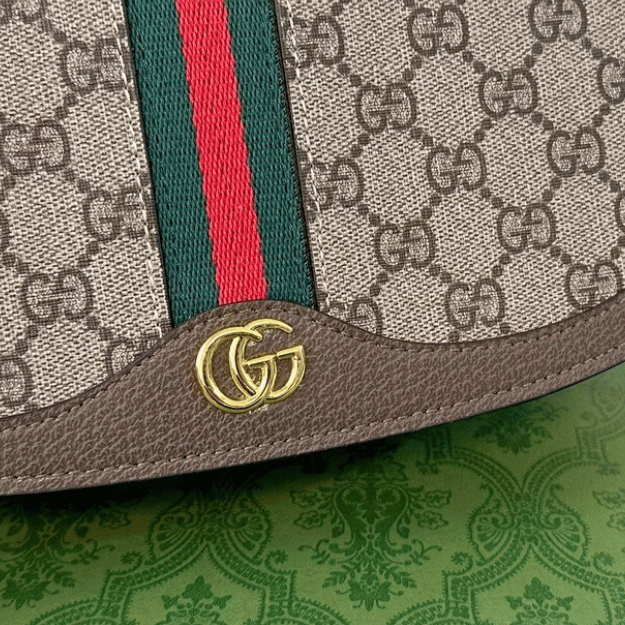 Gucci Ophidia Saddle Bag Beige 9.4 Inches