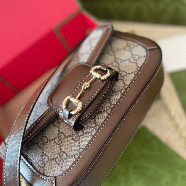 Gucci Horsebit 1955 Small Top Handle Bag Brown 9.1 Inches