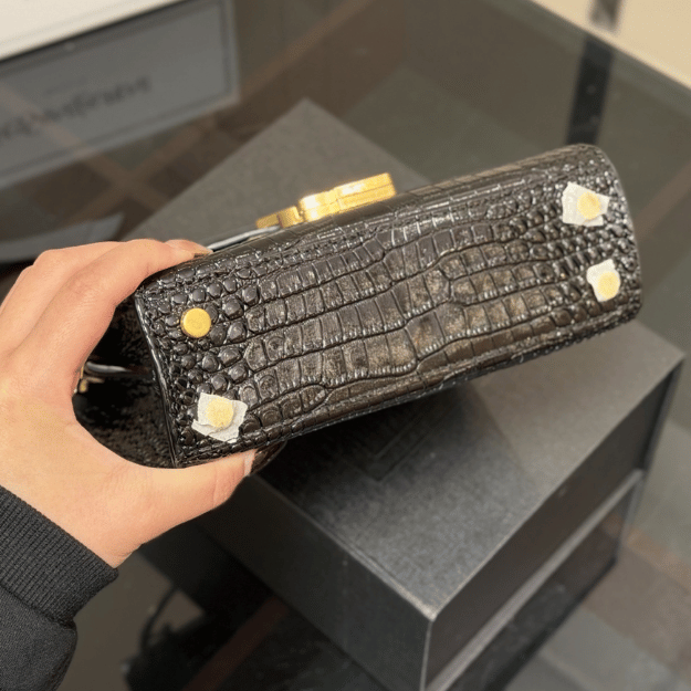 Saint Laurent Cassandra Bag Black 7.9 Inches
