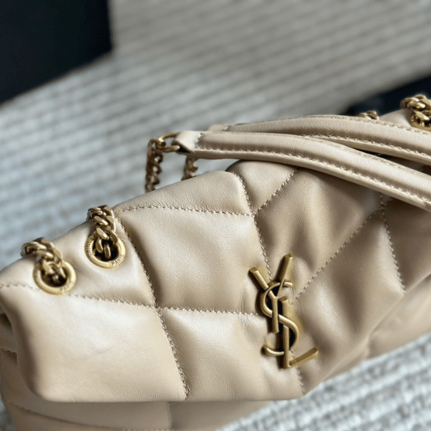 Saint Laurent Loulou Puffer Mini Bag Nude 9 Inches 5774761El072721