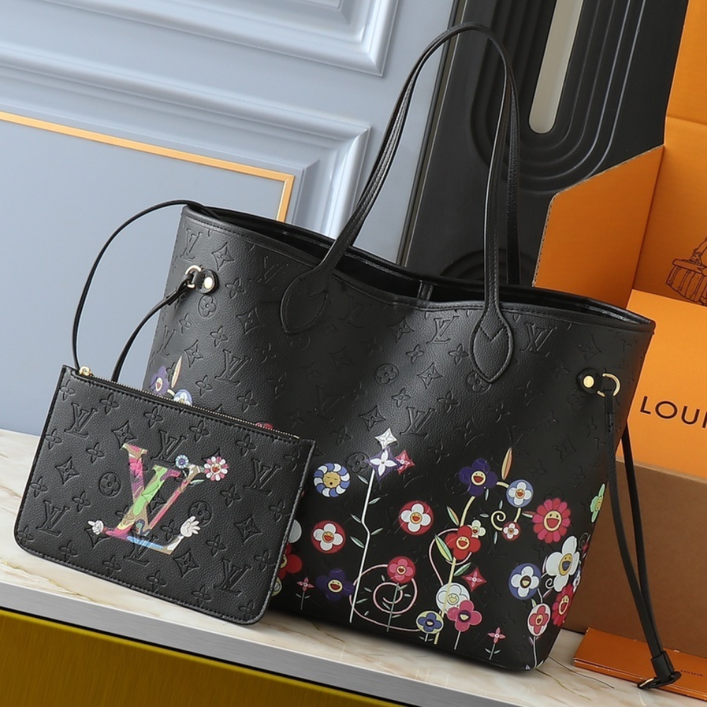 Louis Vuitton Lv X Tm Neverfull MM Black 12.2 Inches M13675