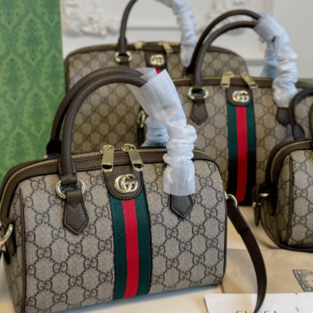‎Gucci Ophidia Gg Mini Boston Bag Beige 8.6 Inches 838478 FAE0P 9746