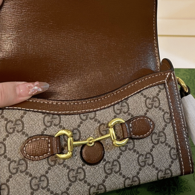 Gucci Horsebit 1955 Box Phone Bag Brown 7.1 Inches
