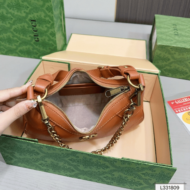 Gucci Ophidia Small Hobo Bag Brown 10.2 Inches