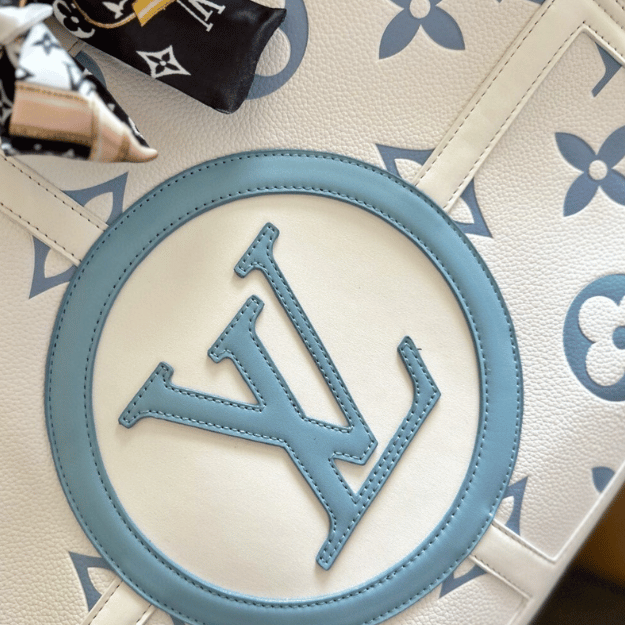 Louis Vuitton Onthego Tote Bag White / Blue 15.7 Inches