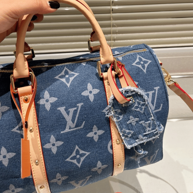 Louis Vuitton Keepall 30 Denim Monogram Blue 12 Inches
