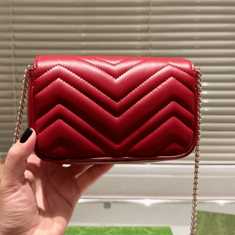 Gucci Gg Marmont Mini Bag Rosso Ancora Red 6.5 Inches 476433 Dtdhv 6207