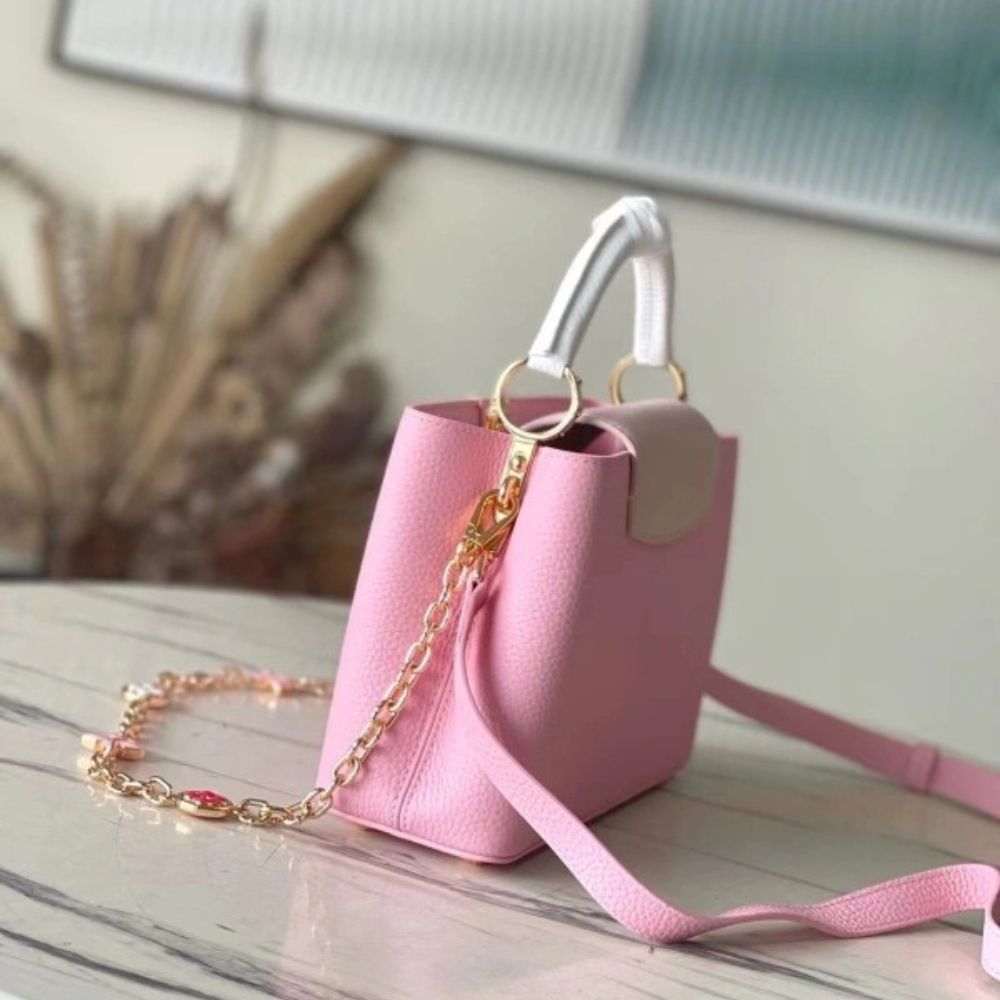 Louis Vuitton Mini Capucines Rose Chamallow Pink 7.9 Inches M22375