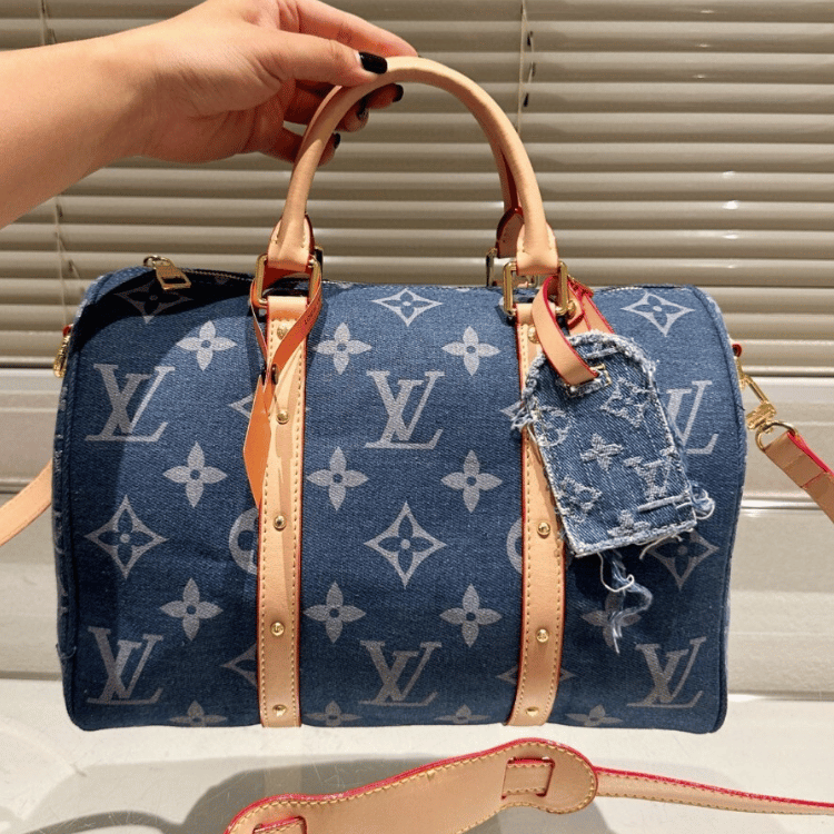 Louis Vuitton Keepall 30 Denim Monogram Blue 12 Inches