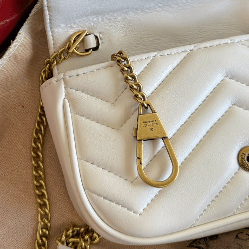 Gucci GG Marmont Mini Matelassé Shoulder Bag – White
