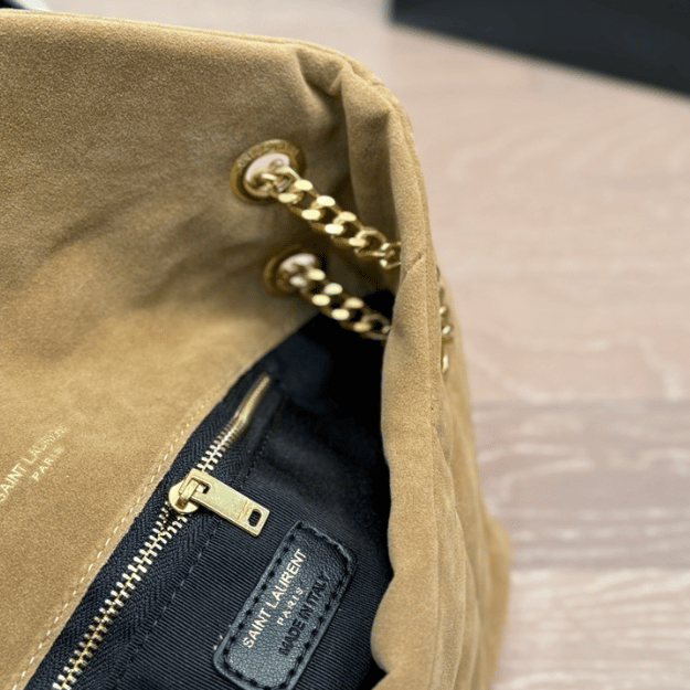 Saint Laurent Loulou Puffer Mini Bag Tan  10.2 Inches 7593371U8073194