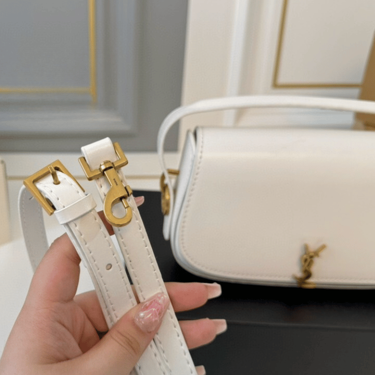Saint Laurent Voltaire Shoulder Bag Mini White 8.3 Inches