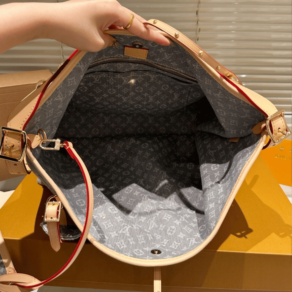 Louis Vuitton Carryall Mm Washed Gray Denim 15.3 Inches M13289