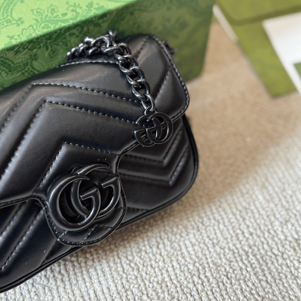 Gucci Gg Marmont Mini Belt Bag Black 6.5 Inches