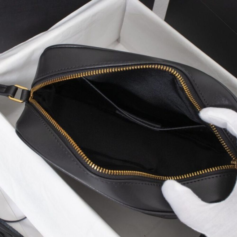 Saint Laurent Lou Camera Bag In Quilted Black Gold Leather 9 Inches 612544Dv7071000