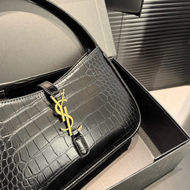 Saint Laurent Le 5 À 7 Hobo Bag Black Croc 9.4 Inches 657228DZESW1062